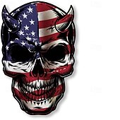 economico USA 250.-Confezione da 10 adesivi con teschio e bandiera americana, decalcomanie in vinile con bandiera patriottica degli Stati Uniti per auto, camion, caschi, computer portatili, adesivi con teschio