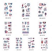 10 autocollants tatouage drapeau américain imperméables, à nouer sur une longue attache, pour chaussettes, accessoire de fête, tatouage pour la fête de l'indépendance