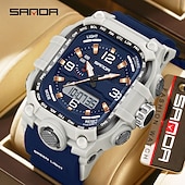 cheap Digital Watches-SANDA Men Digital Watch Creative Large Dial Outdoor Sports Luminous Stopwatch Alarm Clock Countdown Silicone Gel Silicone Watch