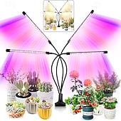 abordables Lampe de croissance LED-Lampe de croissance LED à 4 têtes à pince, spectre complet rouge &amp;Lampe de croissance bleue, 80 LED, minuterie 3/9/12 h, USB 5 V, réglable, idéale pour les serres d'intérieur, les plantes grasses, les