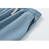 economico Pantaloncini casual-Per uomo Nido d'ape Shorts Pantaloncini Estivi Shorts da Spiaggia Coulisse Elastico in vita Gamba Dritta Semplice Comodità Morbido Lunghezza al ginocchio Quotidiano Spiaggia Moda Chic &amp; Moderno Blu