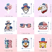  250 יחידות מדבקות 4 ביולי (5 סטים של 50) מדבקות ויניל עמידות למים עם דגל ארה"ב, פטריוטיות, למחשב נייד, אלבום תמונות, קישוטי מסיבה ליום העצמאות, ילדים ומבוגרים