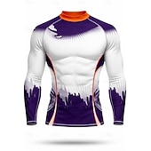  בגדי ריקוד גברים מגן מפריחה חולצת שחייה גיאומטרי שיפוע נקודה UPF50+ הגנת UV ייבוש מהיר שרוול ארוך בגדי ים מגן מפריחה גלישה שייט בקאנו חוף קיץ