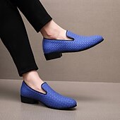 abordables Mocasines-Mocasines de piel sintética con efecto cocodrilo rojo para hombre: elegantes zapatos de vestir sin cordones para bodas, fiestas y eventos formales.