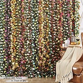 voordelige Kunstbloemen-8 stuks x 2,5 meter bloemenslinger van kunstmatige rozen met groene bladeren, hangende neprozenslinger voor kamer, feest, huis, bruiloft, verjaardag, kerst, muur, boogdecoratie, lente roze bloemen