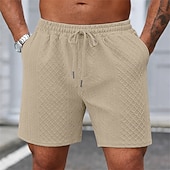 economico Pantaloncini casual-Per uomo Shorts Pantaloncini casual Jacquard Testurizzato Semplice Comodità Traspirante Lunghezza al ginocchio Casuale All'aperto Spiaggia Vacanza Moda Blu marino Grigio chiaro Micro-elastico