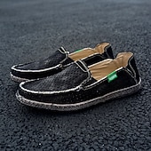 preiswerte Slipper Schuhe-Graue Herren-Slipper aus Canvas, leichte und bequeme Loafer für den täglichen Weg zur Arbeit, Wochenendausflüge und den Alltag.