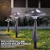 cheap Pathway Lights &amp; Lanterns-2 Pcs Outdoor Solar Mushroom Garden Stake Lights, Color-Changing LED, Decorative Pathway Light for Yard, Lawn, Garden, Park, Farm, Landscape, Atmosphere Lighting