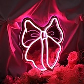 billiga Dekorativa ljus-1 st rosettformad neonvägglampa, dimbar USB-driven för flickors sovrum, vardagsrum, fest, högtid, inomhusdekor, LED-neonskylt