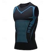 voordelige Hardloop T-shirts en Tanktops-Voor heren Effen Training tanktop Hardlooptanktop Fitness tanktop Zomer Mouwloos Sneldrogend Compressie Vochtregelerend Sportschooltraining Actieve training Oefening Zwart Wit White + Gray