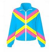baratos Conjuntos-Hippie Anos 80 Estilo de rua Calças Roupa Jaqueta Manga Comprida Discoteca Geométrica Fantasia Unisexo Fantasia de Carnaval Baile de Máscaras Casual Dia a Dia Festas &amp; Noite Adulto Blusa Calças