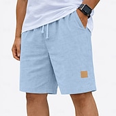 halpa Klassinen-Miesten Shortsit Liinavaatteet Kesähousut Rantahousut Kurenauha Joustava vyötärö Solid Color Mukavuus Hengittävä Polven pituus Päivittäin ulko- Pyhäpäivä Muoti Vapaa-aika Sininen Musta Joustamaton