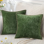 お買い得  枕、挿入物、カバーを投げます-シェニール三角ステッチクッションカバー、ソファベッド用装飾ソフトクッションカバー