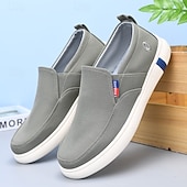 economico Scarpe Casual Slip-On-scarpe slip-on da uomo in tela, comode e traspiranti, perfette per le vacanze al mare e per l'abbigliamento da resort