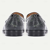 abordables Mocassins en cuir de qualité supérieure-Mocassins pour homme en cuir premium imprimé serpent, tendance et audacieux, parfaits pour les vacances et les sorties nocturnes.