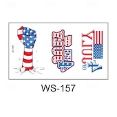  30 ark midlertidige tatoveringer med 4. juli-motiv for barn og voksne, patriotiske tatoveringsklistremerker med USA-flagg til uavhengighetsdagens dekorasjoner og festgaver, vanntett kroppskunst med