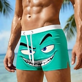 abordables Rétro Vintage &amp; Éthique-Homme Illusion d'optique Drôle Visage Souriant Shorts de bain Shorts de Surf Caleçons de Bain Taille Moyenne Hawaïen Plage Fête Cordon de serrage avec doublure en mesh Taille Élastique Designer