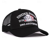 abordables 250 Aniversario de los EE. UU.-Gorra de malla con bordado del 250.º aniversario de EE. UU., gorra vintage de béisbol de Estados Unidos, gorra con águila patriótica del 250.º aniversario.