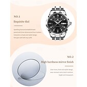 cheap Mechanical Watches-New Olevs Brand Ladies' Business Watch With Luminous Display, Calendar And Week Indication, Fully Automatic Mechanical Movement, Diamond-Set Rhombus Shape, Water-Resistant, Suitable For Casual And Spo