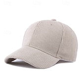 abordables Casquette de baseball pour homme-Unisexe Casquette de baseball Noir Jaune Velours côtelé Bandes Pur Chaud ancien Occasionnel Occasionnel Quotidien Vêtements de rue Couleur Unie Protection solaire