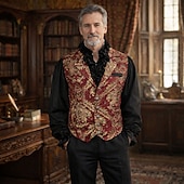 Χαμηλού Κόστους Αριστος-Ρετρό / Βίντατζ Ροκοκό Αναγέννησης Veste  Αμάνικο Πρίγκηπας Αριστοκράτης Ζακάρ Φανταχτερή Φόρεμα Ανδρικά Αποκριάτικη Στολή Απόκριες Μασκάρεμα Έκθεση Αναγέννησης LARP Ενηλίκων Γιλέκο