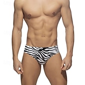 ieftine Costume de baie și pantaloni scurți de plajă-Bărbați Pantaloni Scurți de Înot Boxeri înot Slipi înot Dungi de Zebră Cordon Uscare rapidă Elastic Respirabil Costume de Baie Pantaloni Surfing Sporturi Acvatice  Înot Vară