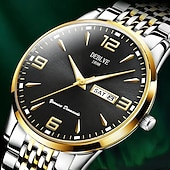 رخيصةأون ساعات كوارتز-ساعات رجالية، ساعات رجالية فاخرة وجذابة مزودة بوظائف التاريخ والتقويم، وشاشة مضيئة، ساعات رجالية أنيقة وعصرية، أفضل إكسسوارات الرجال، والخيار الأمثل للهدايا