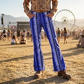 voordelige Bodems-Retro vintage Boho Jaren '70 Broeken Bell Bottom broek Hippie Schijf Hoge taille Gestreept Kostuum Voor heren Halloween Carnaval muziekfestival Retro themafeest Volwassenen Broeken
