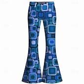 ieftine Pantalonii-Retro / vintage Boho Anii 1970 Pantaloni Pantaloni cu fund clopot Hippie Disc Talie Înaltă Geometric Costume de fancy Bărbați Halloween Carnaval festival de muzică Petrecere cu tematică retro Adulți