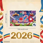 baratos Bandeiras de Jardim, Banner-Bandeira para a Copa do Mundo de Futebol de 2026 com símbolos nacionais, perfeita para comemorações e eventos esportivos, uma bandeira vibrante para apoiar os torcedores.