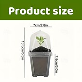 cheap Plant Care Accessories-10pcs of Transparent Plant Seedling Pots with Humidity Domes, Square Plastic Containers with Lids And Bases, Breathable And Heat-Insulating, Suitable for Seedlings, Vegetables, Succulents
