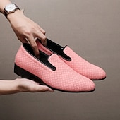 abordables Mocasines-Mocasines de piel sintética con efecto cocodrilo rojo para hombre: elegantes zapatos de vestir sin cordones para bodas, fiestas y eventos formales.