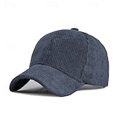 abordables Casquette de baseball pour homme-Unisexe Casquette de baseball Noir Jaune Velours côtelé Bandes Pur Chaud ancien Occasionnel Occasionnel Quotidien Vêtements de rue Couleur Unie Protection solaire