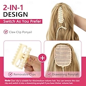 halpa Poninhännät-24 tuuman pitkä laineikas poninhäntäpidennys, viininpunainen ombre-kynsipidike, pitkä kihara laineikas viininpunainen poninhäntäpidennys, leukaklipsillä varustettu poninhäntäpidennys naisille, 24