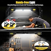 ieftine Lanterne-Lampă de lucru pentru mecanic, LED 2400lm, reîncărcabilă 4400mah, magnetică, lanternă de lucru sub capotă cu cârlige pentru reparații/inspecții/garaj/atelier/urgență auto