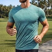 voordelige Hardloop T-shirts en Tanktops-Voor heren Grafisch Marmeren afdrukken Hardloopshirt Compressieshirt Atletisch shirt Sporttop Zomer Korte mouw Sneldrogend Vochtregelerend Ademend Sportschooltraining Wandelen Joggen blauw Zwart Wit