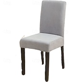 ieftine Husa scaun de sufragerie-Husă elastică pentru scaun de sufragerie, husă elastică dintr-o singură bucată, pentru scaun de hotel și restaurant, husă de protecție pentru scaun și spătar