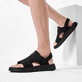 abordables Sandales décontractées-Sandales en cuir vert olive pour homme, à bride ajustable, antidérapantes et confortables, idéales pour la plage, la randonnée et le quotidien.