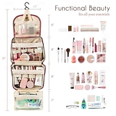 cheap Storage &amp; Organization-Waterproof Toiletry Bag Large Capacity Travel Cosmetic Bag for Outdoor Trips Hanging Bathroom Toiletries Organizer Waterproof Toiletry Bag, Makeup Bag, Storage Bag With Hooks, Toiletry Bag, Travel Bag