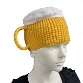 cheap Warm&amp;Heated Collection-Beer-Shaped Party Hats with Beer Bubble Fun Novelty Knitted Beer Design Hats for Oktoberfest Costume Parties Beer Tasting Funny Gift for Men &amp; Women Beer Lovers