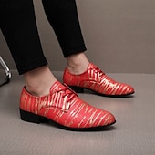 Недорогие Дерби туфли-Мужские туфли из искусственной кожи в красно-золотую полоску – стильная формальная обувь для свадеб и деловых мероприятий.