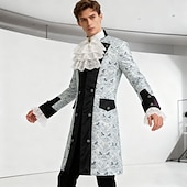 preiswerte Oberbekleidung-Rokoko Mittelalterlich Renaissance Mantel Ausgefallene Kostüme Halskrause langarm Edelmann Königliche Kleidung Kostüm Herren Fantasie Halloween Karneval Leistung LARP Renaissance-Messe Erwachsene