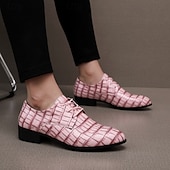 abordables Chaussures Derby-Chaussures habillées pour hommes en similicuir orange à motif crocodile – chaussures de ville et de mariage pour messieurs modernes