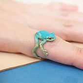 baratos Presentes-Anel de sapo de árvore, anel de sapo de árvore ajustável, anel de sapo feito à mão, anéis de dedo de animais fofos vintage, anel engraçado de sapo de árvore mais recente, anel aberto joias diárias
