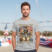  Patriotic T-shirt Graphic Tee USA Retro Vintage Patriotic T-shirt Sleeve 1776-2026 for Unisex Adults' 3D Print  for Independence Day / the Fourth of July 4th of July Party