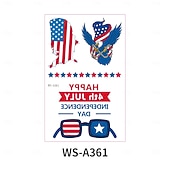  10/20 feuilles d'autocollants de tatouage pour la fête de l'indépendance américaine en stock. Vente en gros d'autocollants de tatouage décoratifs pour le maquillage du visage et la célébration du