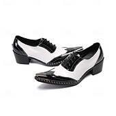 cheap Classic Dress Shoes-Men's Genuine Leather Black and White Formal Shoes, Stylish and Classy Footwear for Weddings, Perfect for Wedding Guests and Groom