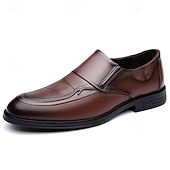 preiswerte Slipper-Dunkelbraune Herren-Slipper aus Kunstleder, klassische Business-Casual-Schuhe für den Weg ins Büro, Hochzeiten und formelle Anlässe