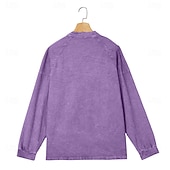  Per uomo Maglietta Maglia Henley Camicia 100% cotone lavaggio acido Manica Lunga Semplice Vintage Streetwear Casual Lavato Manica corta Collo alla coreana Henley Casuale Casa Streetwear Primavera