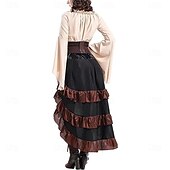 economico Outfit-Set Gotico Medievale Rinascimento Gonna Blusa / Camicia Corsetto Lunghe Pirata Linea ad A Scollo Tondo Costume Per donna Halloween Carnevale Fiera Rinascimentale LARP Festa a tema retrò Adulti